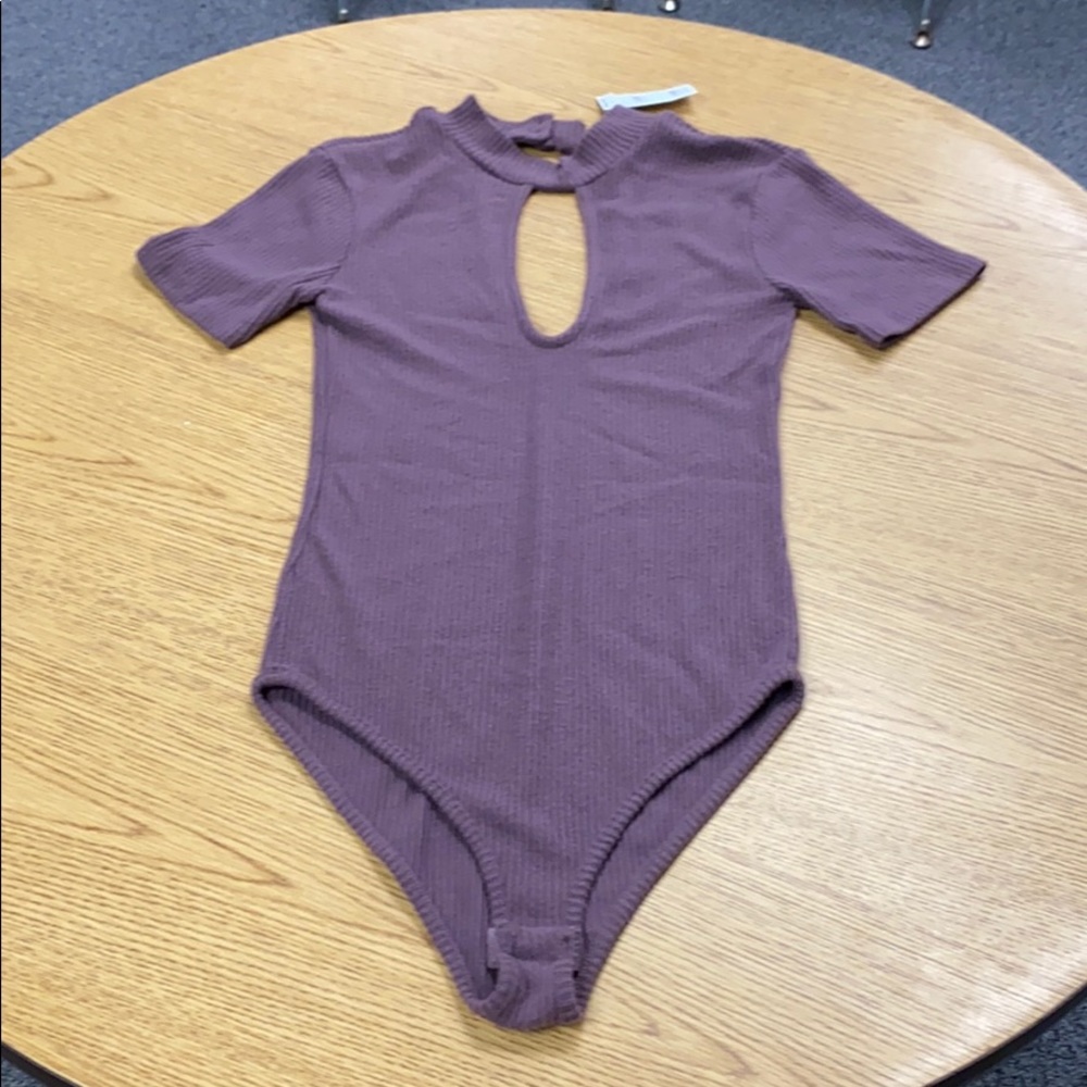 Fultilt ribbed body suit purple size S.